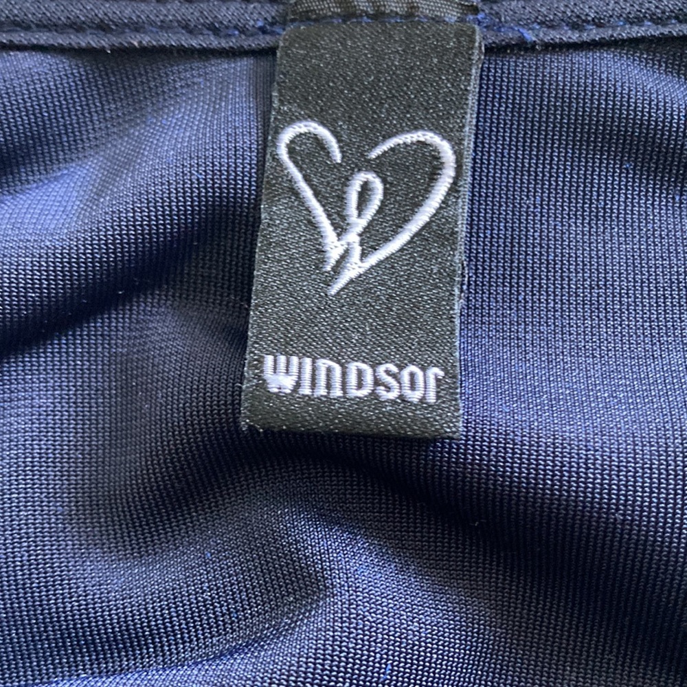 90’s Vintage Windsor Navy Blue Velvet Skater Dress- Size Medium - Picture 9 of 9